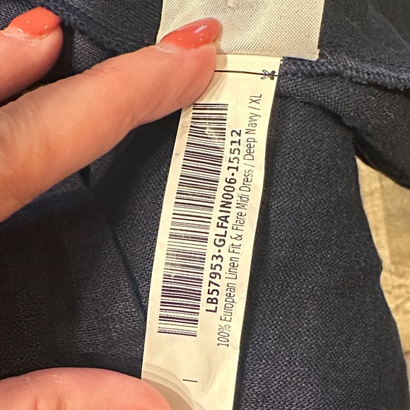 Quince NWT Women’s Navy 100% Linen Fit and Flare Midi Dress Sz XL - Picture 8 of 8